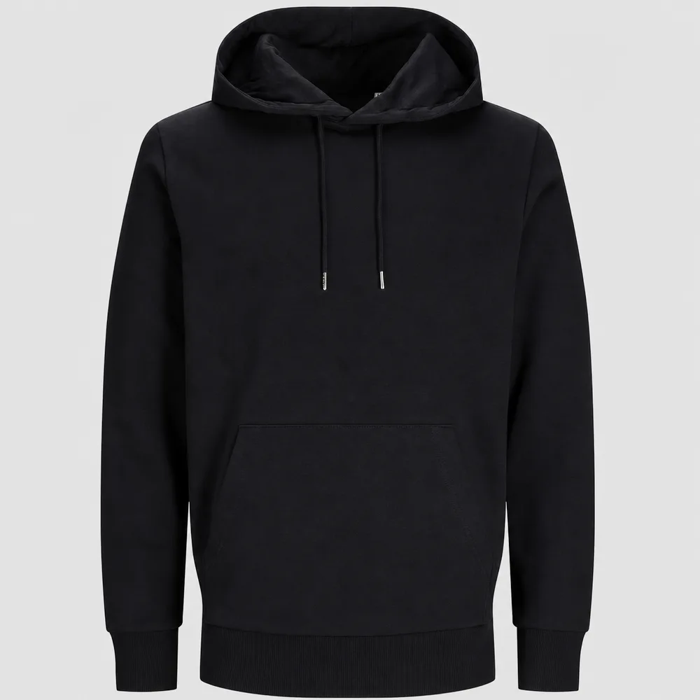 Schwarzer Premium-Hoodie mit gefütterter Kapuze