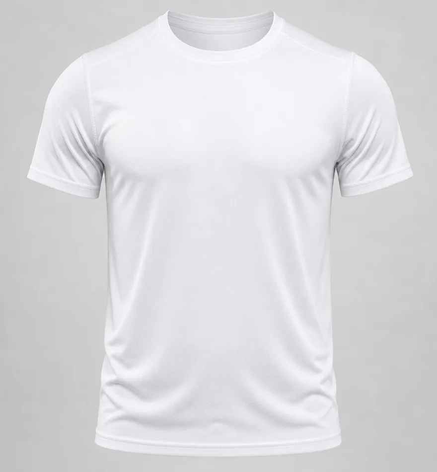 Weißes Funktions-T-Shirt aus Micropolyester, Frontansicht